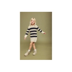 Tumodakids distribuidores de ropa infantil. Vestido punto niña manga larga cuello redondo estampado rayas - Blue Seven