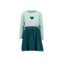 Tumodakids proveedores de ropa infantil. Vestido niña manga larga falda tul Corazón - Blue Seven