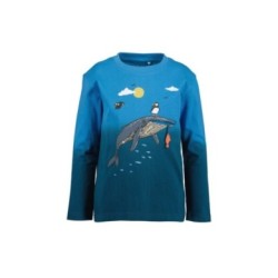 Tumodakids proveedores de ropa infantil. Camiseta manga larga niño cuello redondo Ballena - Blue Seven