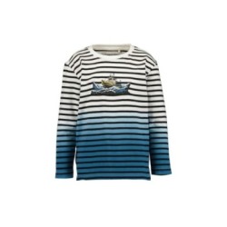 Tumodakids distribuidores de ropa infantil. Camiseta manga larga niño cuello redondo estampado rayas - Blue Seven