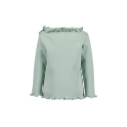 Tumodakids mayoristas de ropa de bebé. Camiseta manga larga cuello volante bebé niña - Blue Seven