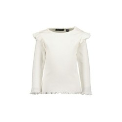 Tumodakids distribuidores de ropa de bebé. Camiseta manga larga acanalada bebé niña volantes hombros - Blue Seven