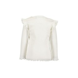 Tumodakids distribuidores de ropa de bebé. Camiseta manga larga acanalada bebé niña volantes hombros - Blue Seven