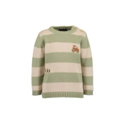 Tumodakids distribuidores de ropa de bebé. Jersey punto bebé niño estampado rayas cuello redondo Granja - Blue Seven