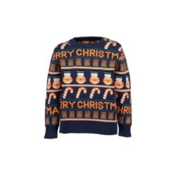 Tumodakids proveedores de ropa de bebé. Jersey punto cuello redondo bebé niño estampado navideño - Blue Seven