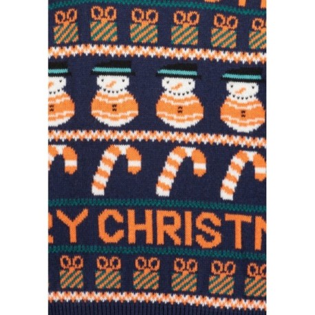 Tumodakids proveedores de ropa de bebé. Jersey punto cuello redondo bebé niño estampado navideño - Blue Seven