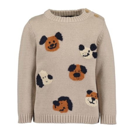 Tumodakids distribuidores de ropa de bebé. Jersey punto bebé niño estampado perritos cuello redondo - Blue Seven