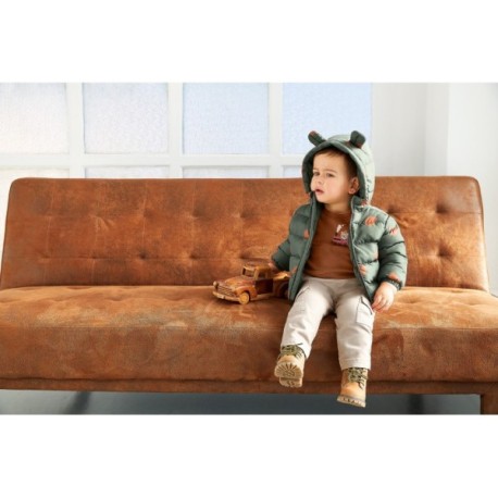 Tumodakids proveedores de ropa de bebé. Abrigo acolchado con capucha bebé niño estampado - Blue Seven