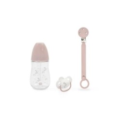 Tumodakids proveedores de ropa infantil. SET REGALO 3 PCS SILICONA CHUPETERO+CHUPETE+BIBERON - Interbaby