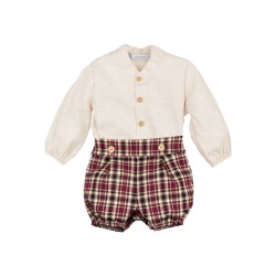 Conjunto 2 piezas manga larga pantalón corto bebé Miño-CLI-11088-B-Calamaro Baby