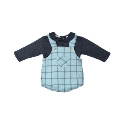 Tumodakids distribuidores de ropa de bebé. Conjunto 2 piezas bebé niño peto corto Cuadros - Tony Bambino