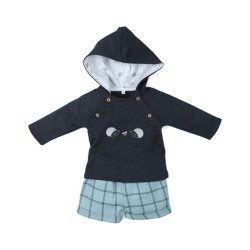 Tumodakids mayoristas de ropa de bebé. Conjunto 2 piezas bebé niño pantalón corto Cuadros - Tony Bambino